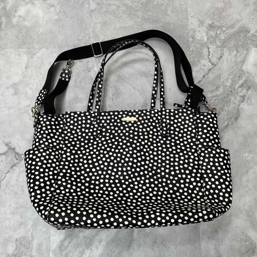 Kate Spade Baby Diaper Bag Black Polka Dot Kaylie Changing Pad Shoulder Strap - Picture 2 of 16